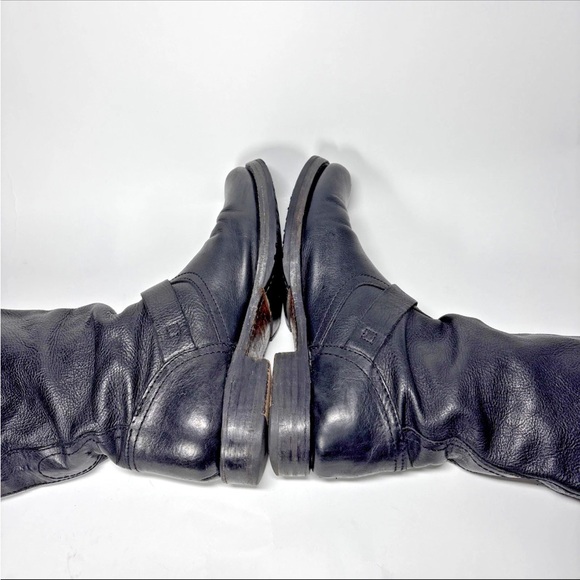 Frye Veronica womens 9 Slouch Tall Leather Riding Boots
buckle Moto black - Picture 12 of 16